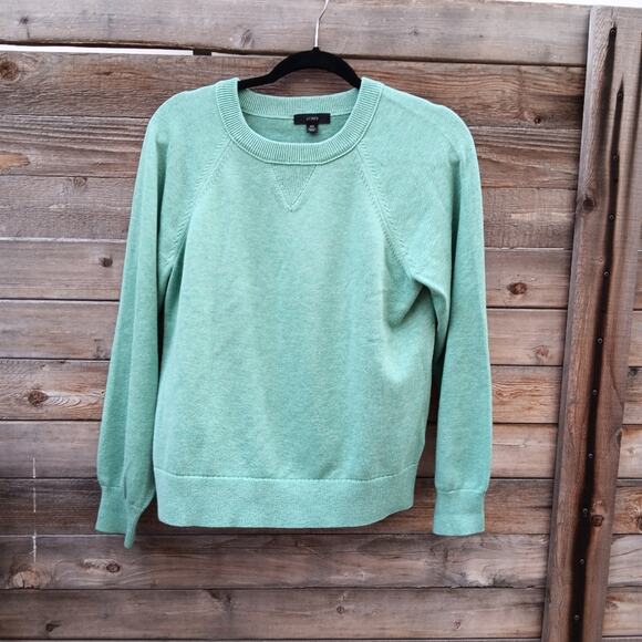 J. Crew Sweaters - J.Crew Green Speckled Crewneck Pullover Sweatshirt Size XS